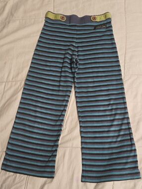 Matilda Jane Blue & Gray Striped Staightee Cotton Pants Size 12